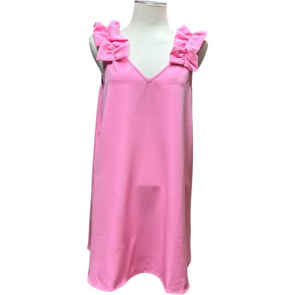 Mud Pie CeCe Ruffle Dress Pink Medium - Picture 1 of 7